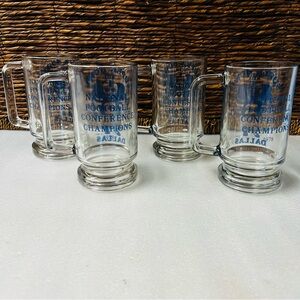 VINTAGE 1978 - 1979 Dallas Cowboys Super Bowl XIII NFC Champions Glass Beer Mugs